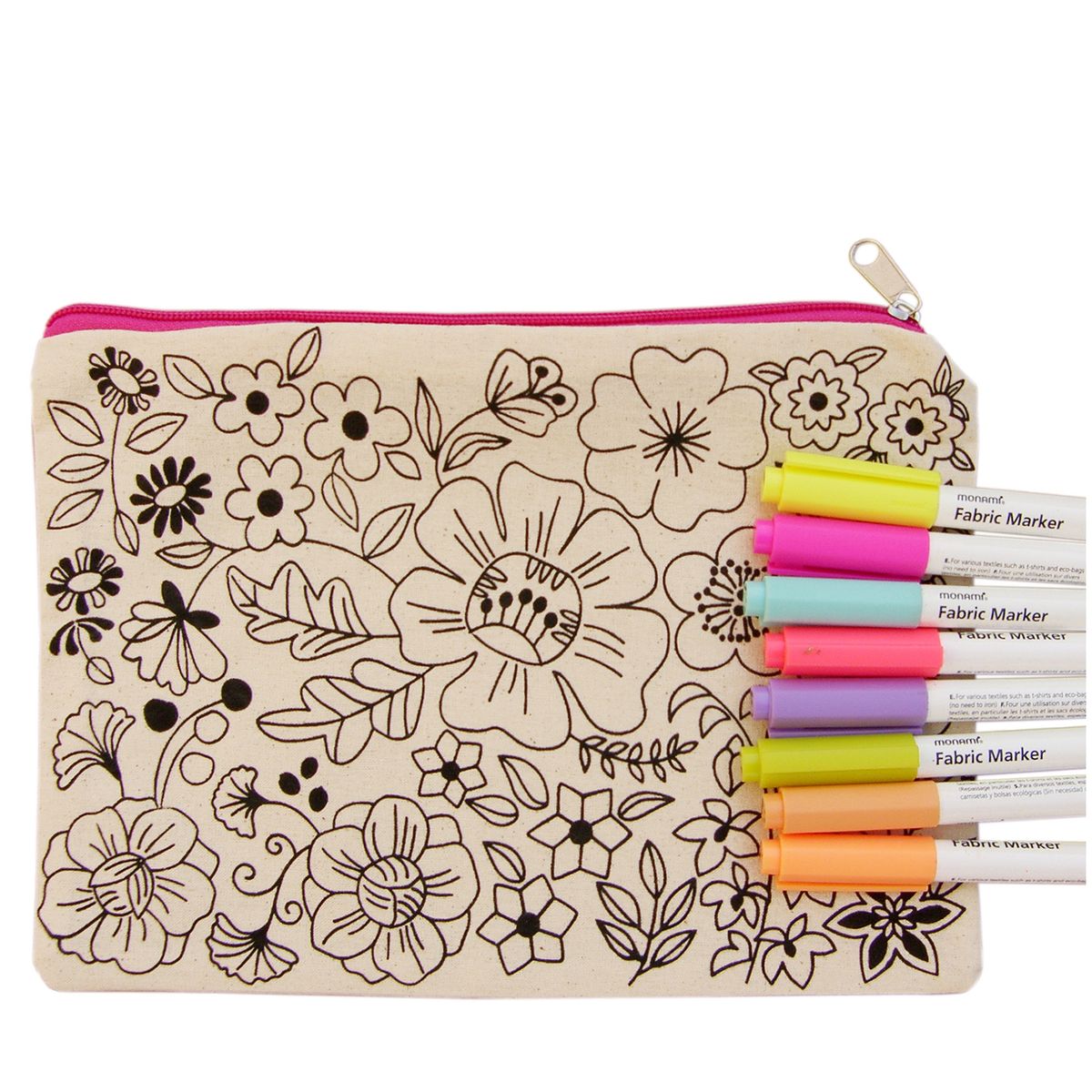 EMPORIO CURANIPE - Kit para pintar Estuche Flor II 8 Marcadores Textile