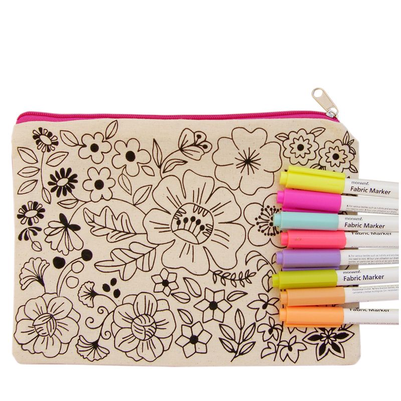EMPORIO CURANIPE - Kit para pintar Estuche Flor II 8 Marcadores Textile