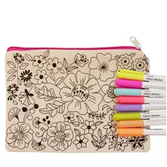 EMPORIO CURANIPE - Kit para pintar Estuche Flor II 8 Marcadores Textile