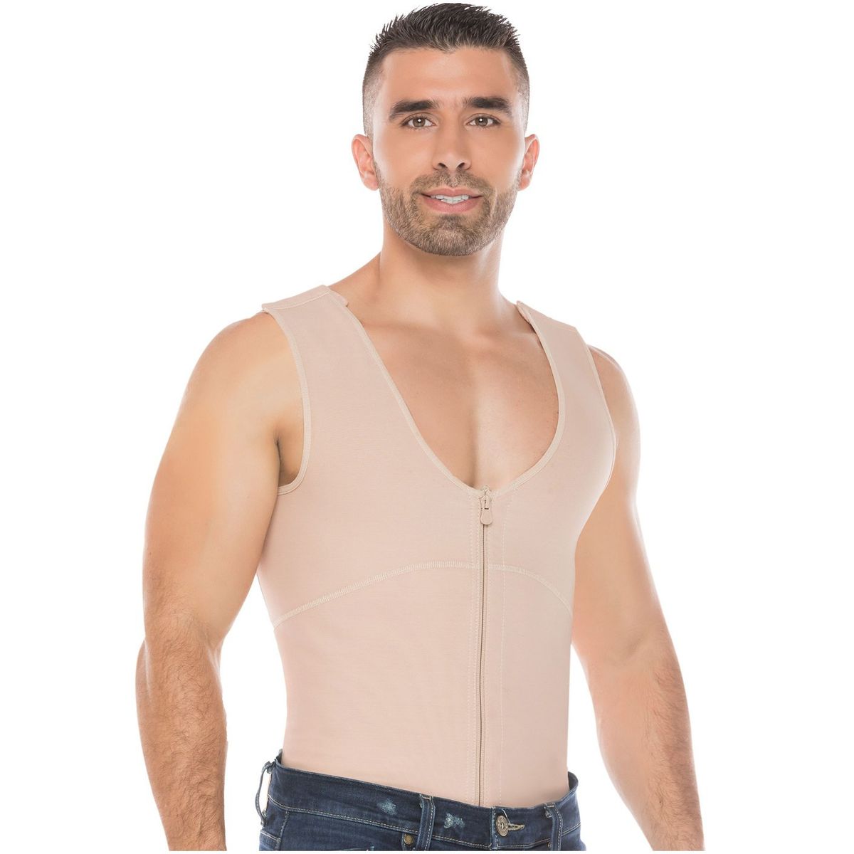 FAJAS SALOME - Fajas Salome Chaleco para hombre en Powernet con cierre Ref122