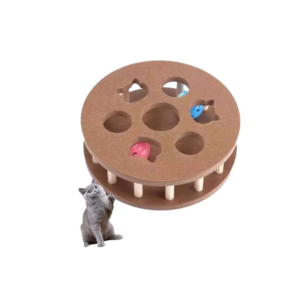 GENERICO - Juguete Para Gatos Didácticos Rueda Con Pelotas