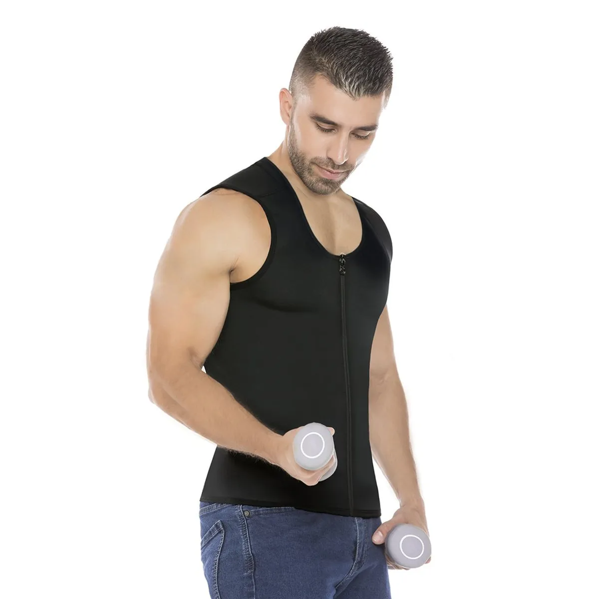 FAJAS SALOME - Fajas Salome Chaleco para hombre en Powernet con cierre Ref122