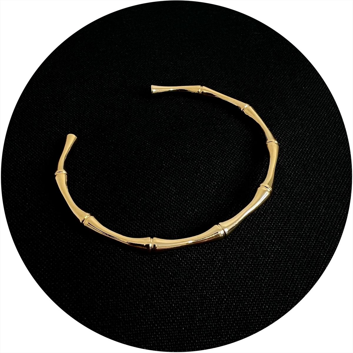 GENERICO - Brazalete - Pulseras Abierta Bambú Acero Bañado En Oro 18k