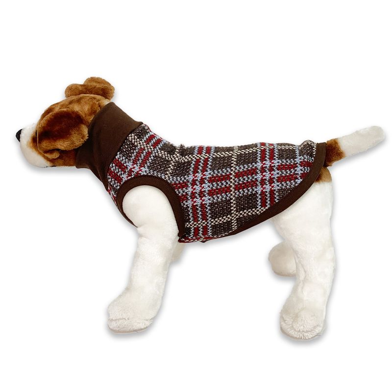 KIMBAPETS - Chaleco-Suéter Tejido Escocés-Para Perros S