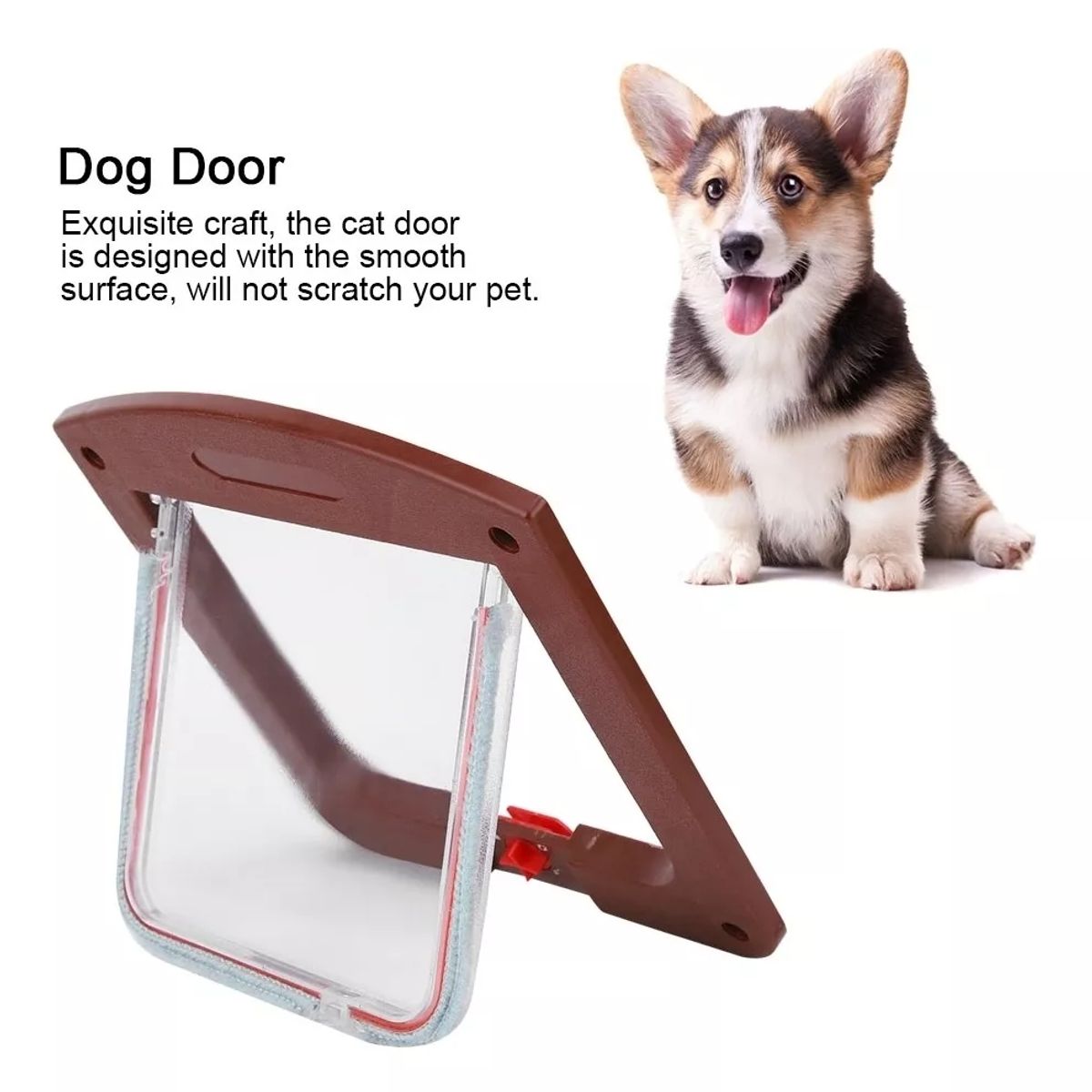 DEFENSOR FOREVER - Puerta Abatible Para Perros Gatos Pequeños petdoor Chocolate