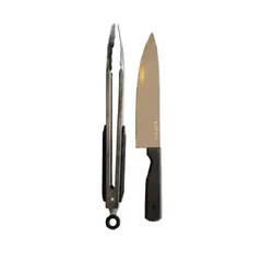 BLACK BULL - Set Parrillero Cuchillo Pinzas Marca Blackbull Parrilla