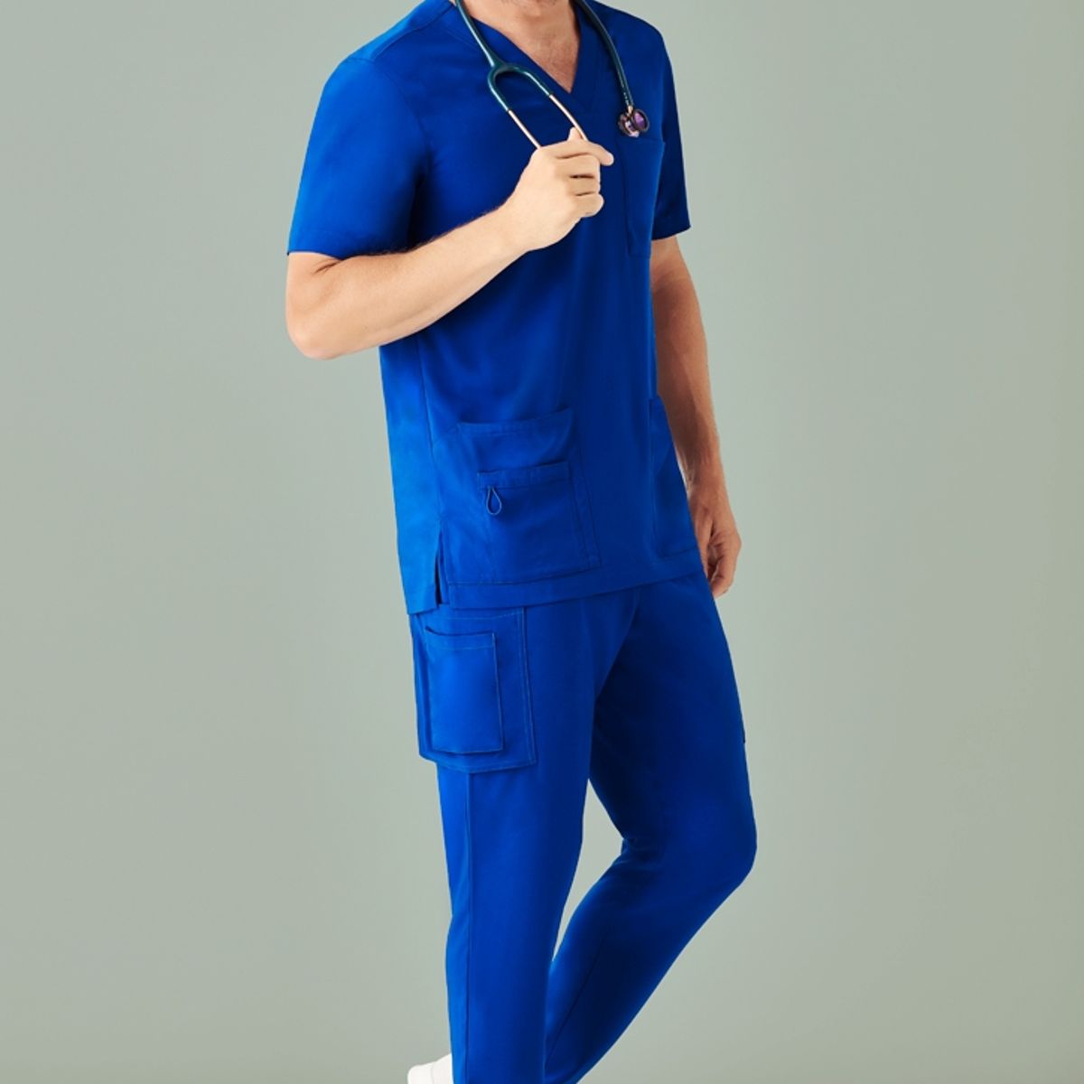 GENERICO - Uniforme Clínico Básico Antibacterial Azul Náutico