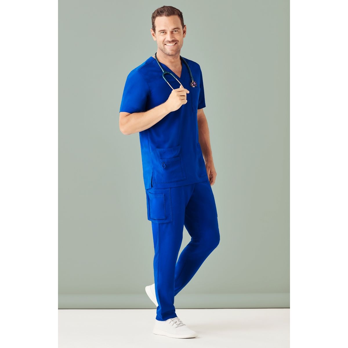 GENERICO - Uniforme Clínico Básico Antibacterial Azul Náutico