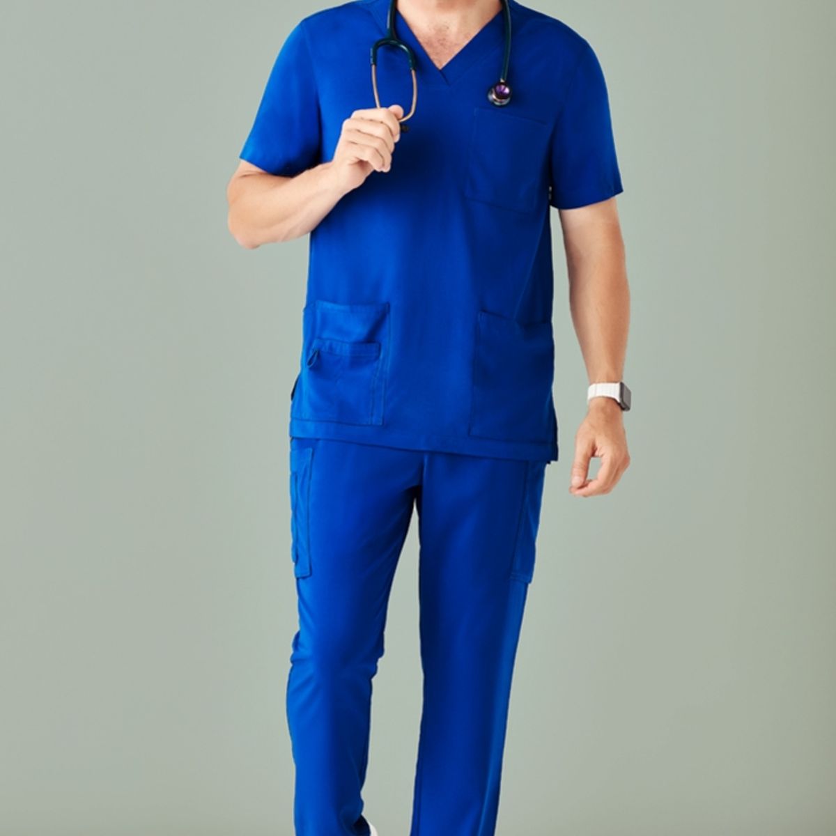 GENERICO - Uniforme Clínico Básico Antibacterial Azul Náutico