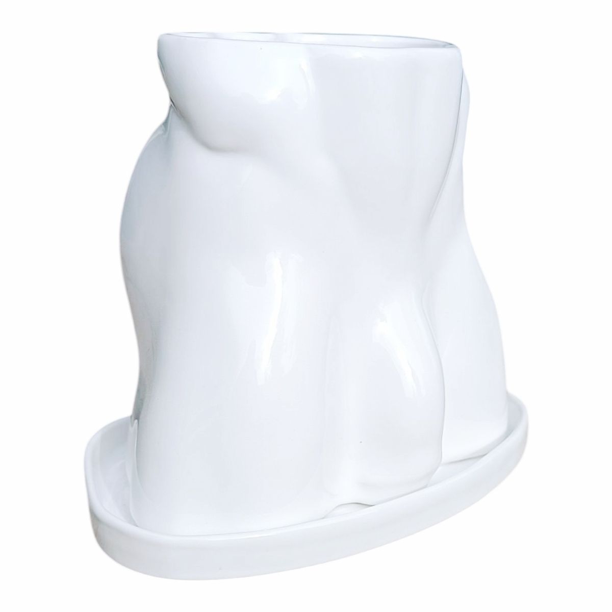 MALMAISON - Macetero cerámica con plato torso hombre