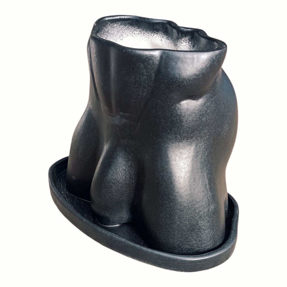 MALMAISON - Macetero cerámica con plato torso hombre.