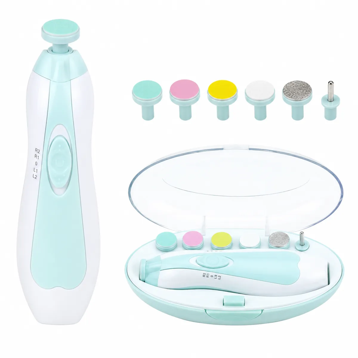 GENERICO - Corta Uñas Para Bebés Y Niños Lima Eléctrica Pulidor CELESTE