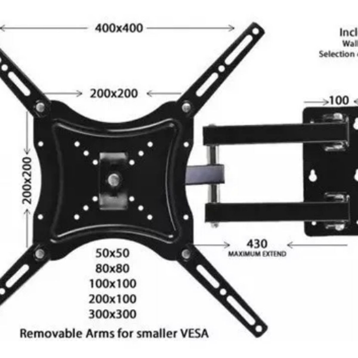 MEGATRONIC - Soporte De Pared Para Tv 14-55 Pulgadas 50 kg Articulado