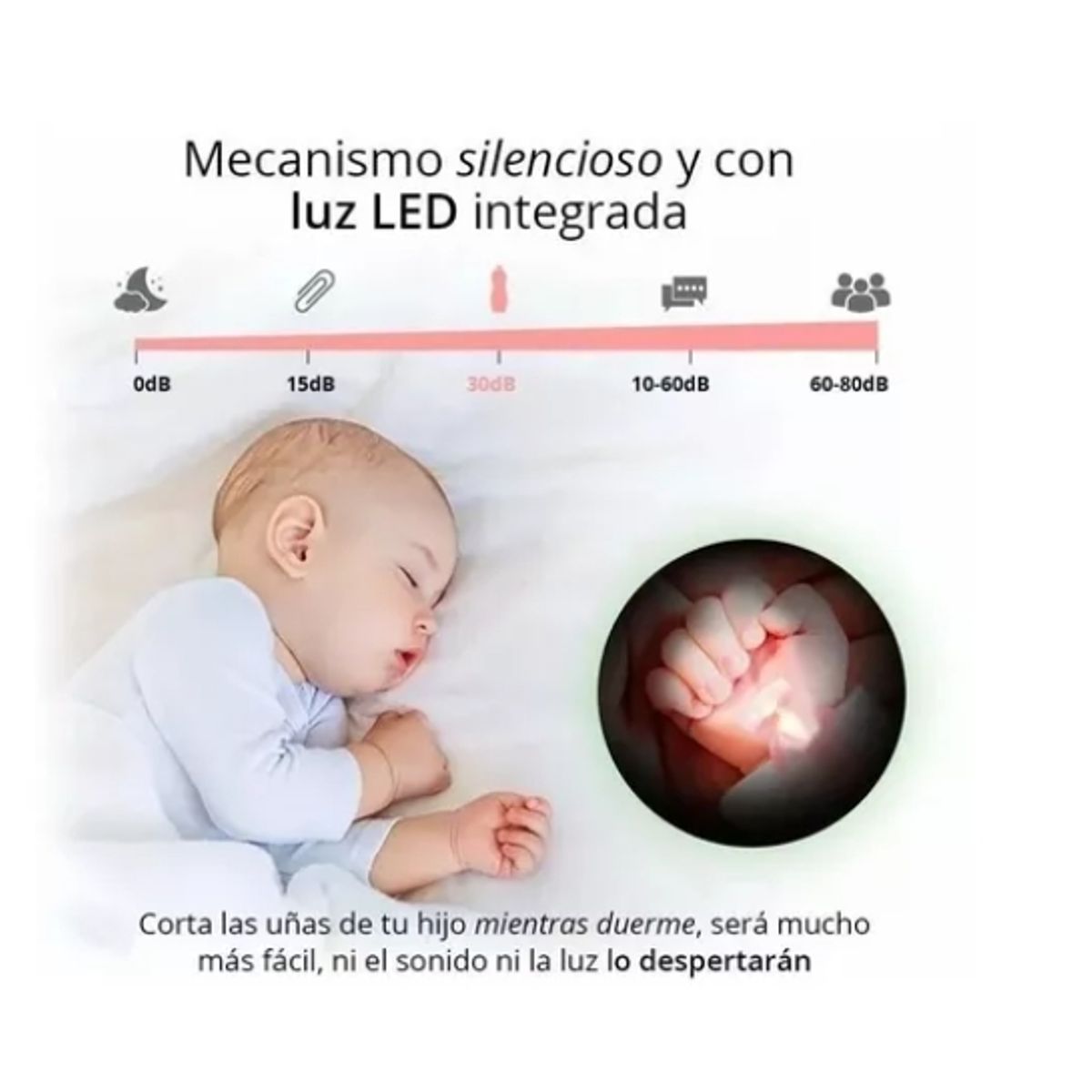 GENERICO - Corta Uñas Para Bebés Y Niños Lima Eléctrica Pulidor ROSA