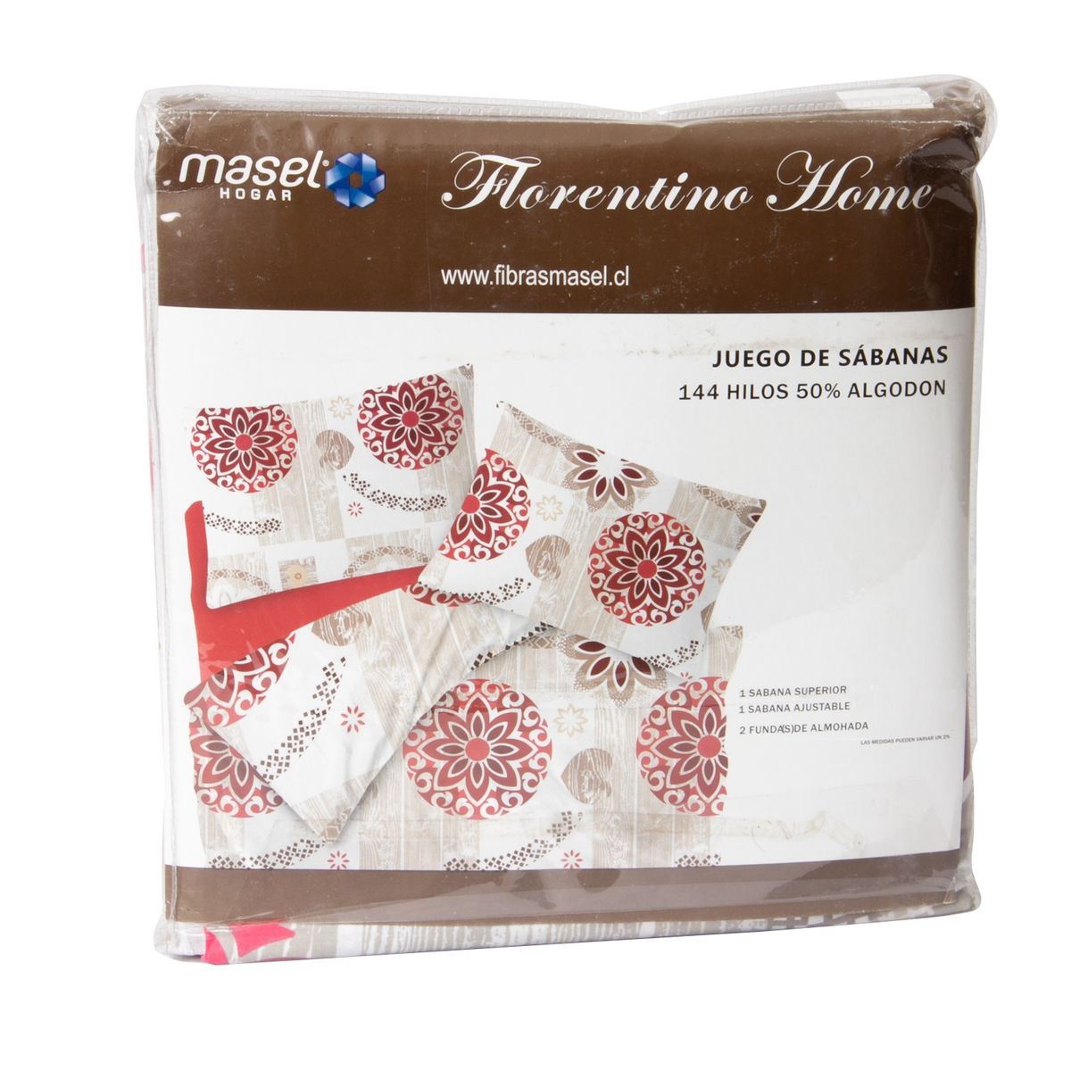 MASEL -  Juego de Sabanas 2.5 Mandala Rojo