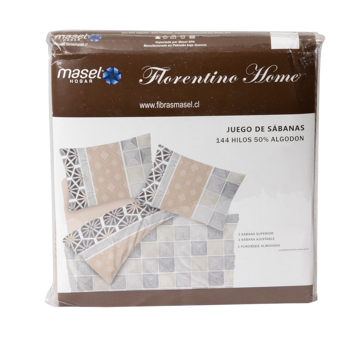 MASEL -  Juego de Sabanas 2.5 Tie Beige