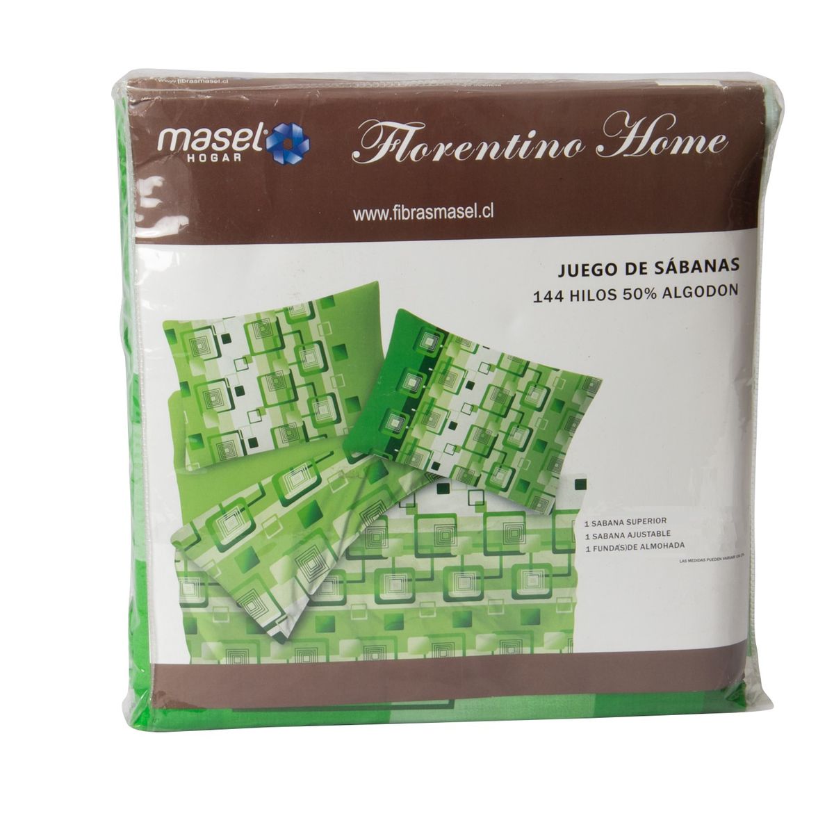 MASEL -  Juego de Sabanas Trix 2.5 Cuadros Verde