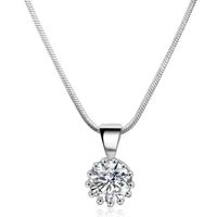 Collar Punto Luz De Cristal Oro Blanco 18kt Baño