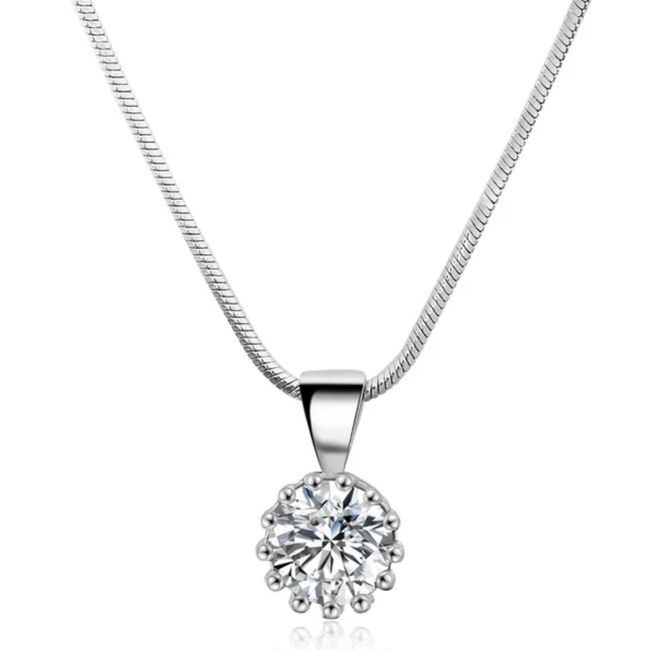 LUXURYJOYAS - Collar Punto Luz De Cristal Oro Blanco 18kt Baño