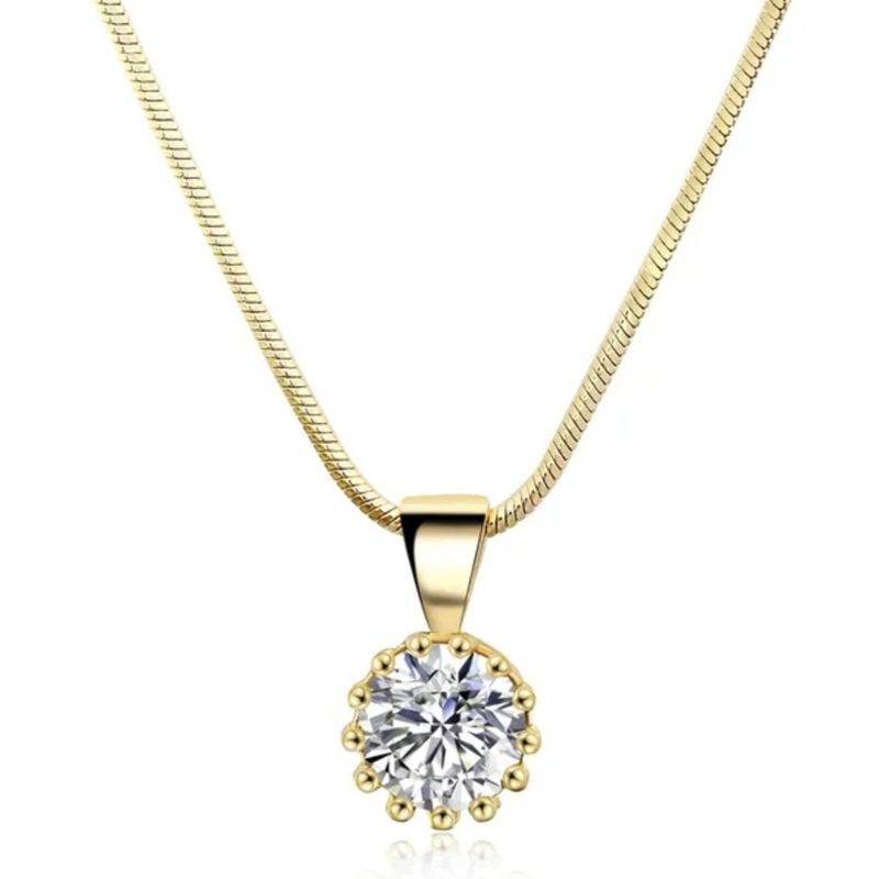 LUXURYJOYAS - Oferta Collar Punto Luz De Cristal Oro 18kt Bañado