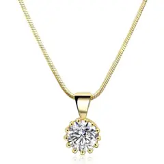 LUXURYJOYAS - Oferta Collar Punto Luz De Cristal Oro 18kt Bañado