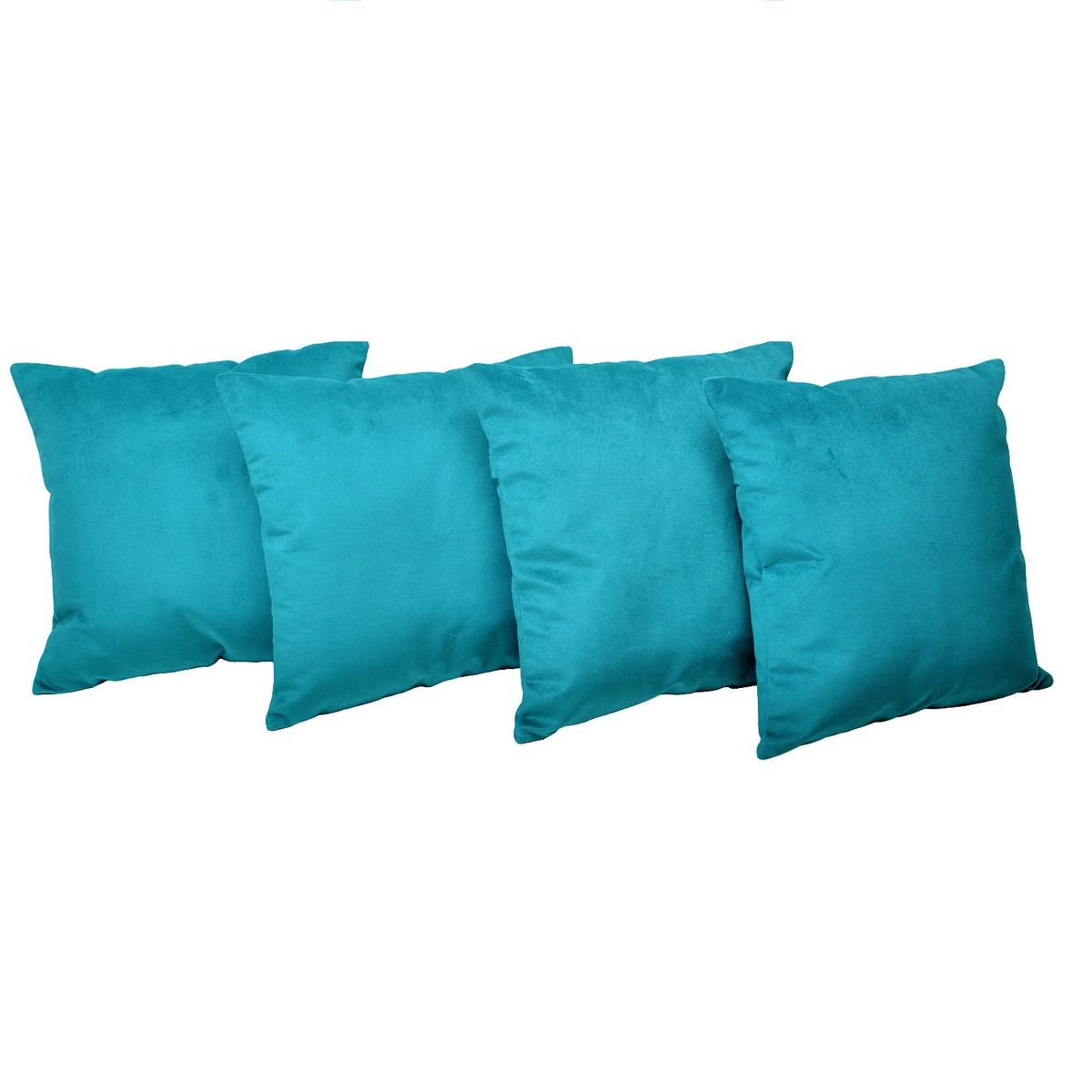MASEL - Set 4 Cojines Felpa New Velvet 40x40 cm Turquesa