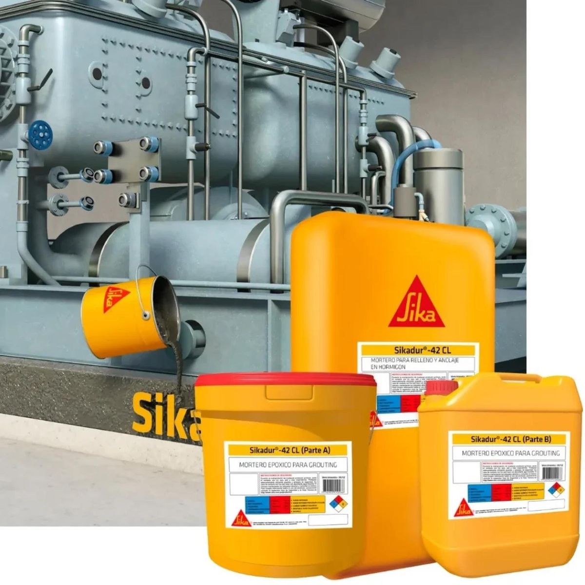 SIKA - SIKADUR 42 CL - Mortero epóxico autonivelante p/ grouting, Kit 27Kg