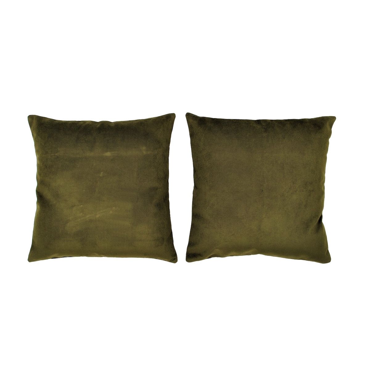 MASEL - Set 4 Cojines Felpa New Velvet 40x40 cm Verde Oliva