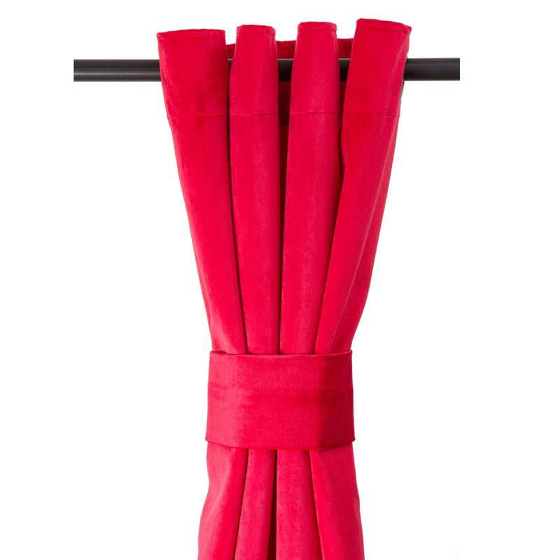 MASEL - Cortina Felpa New Velvet  Rojo 140 X 225 cm