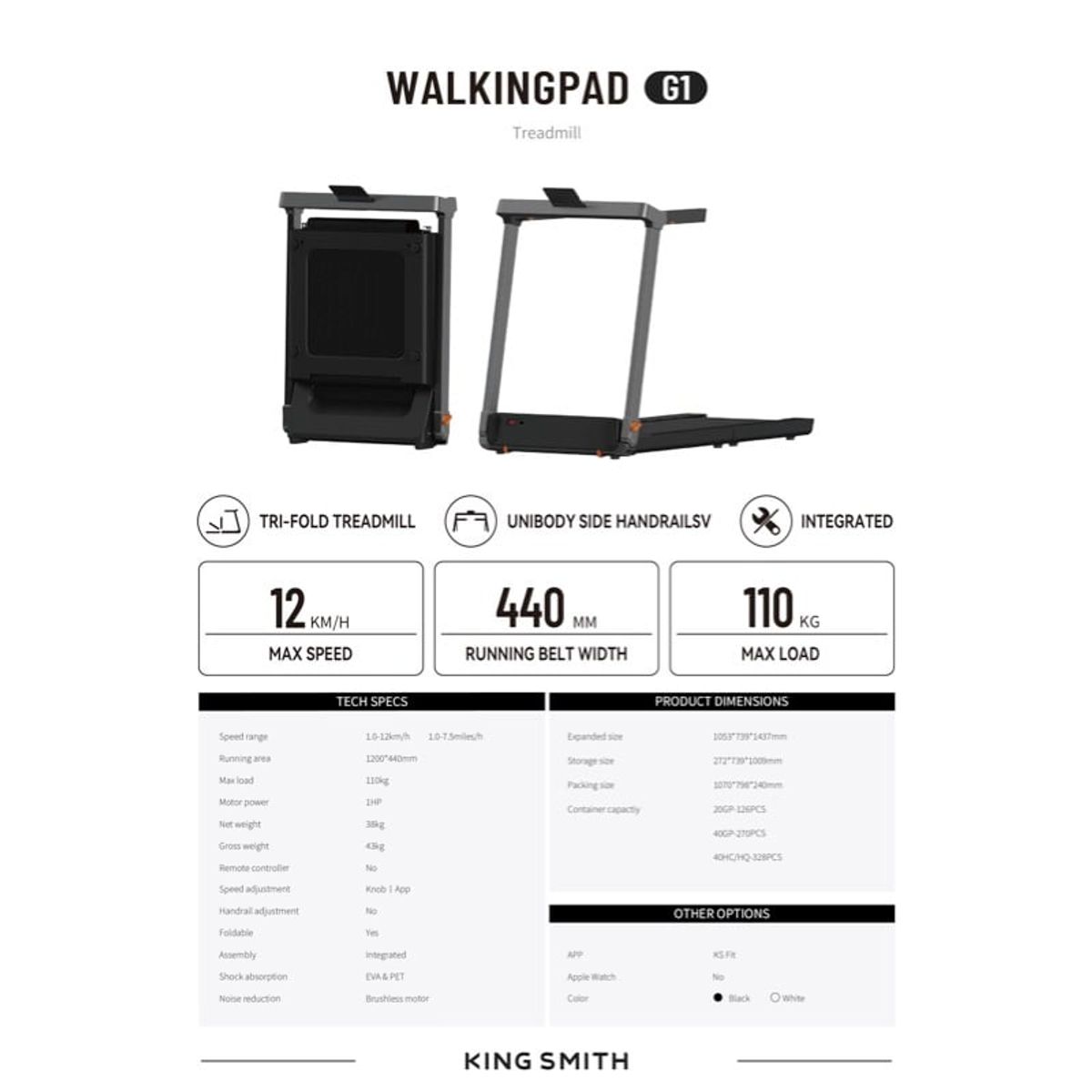 GENERICO - KingSmith Walkingpad Trotadora G1 12KM