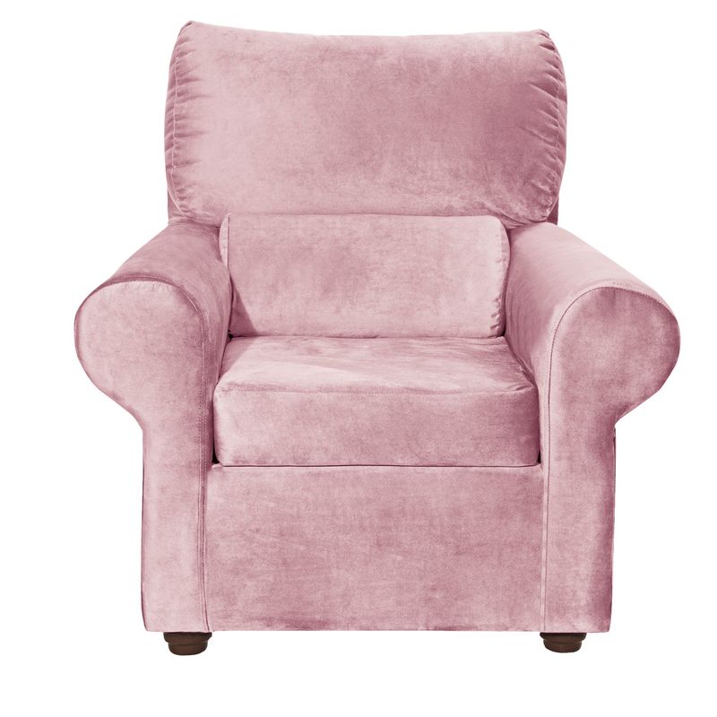 MASEL - Sillon 1C Beron Felpa Rosa Palo 95x90x100 cm