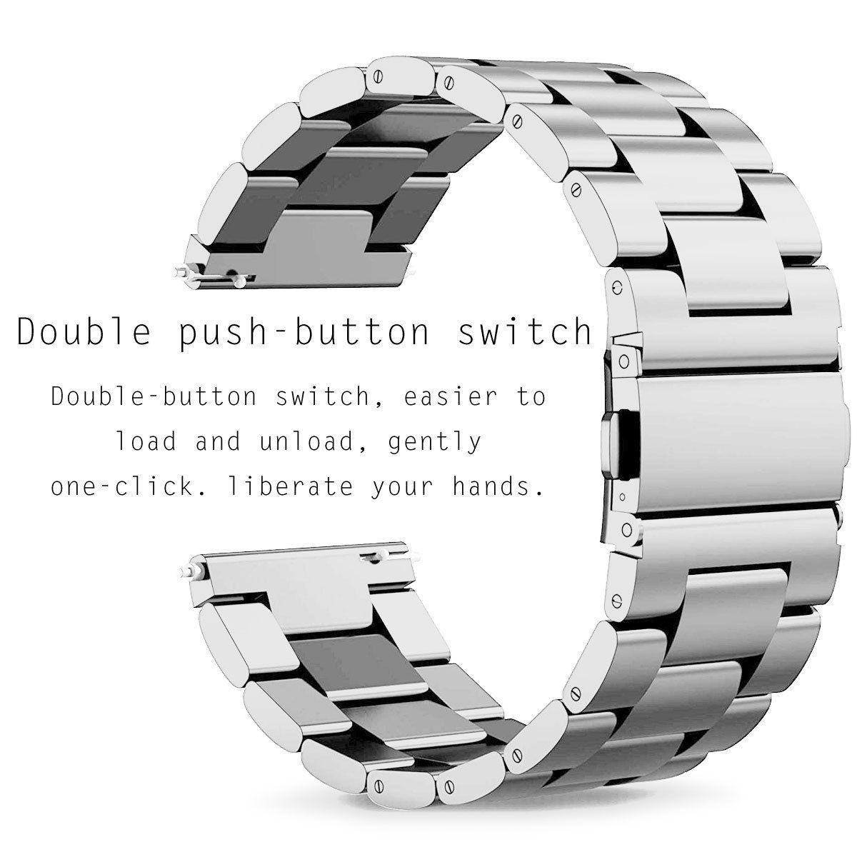 GENERICO - Correa para Galaxy Watch 46mm Metálica  más Ajustador