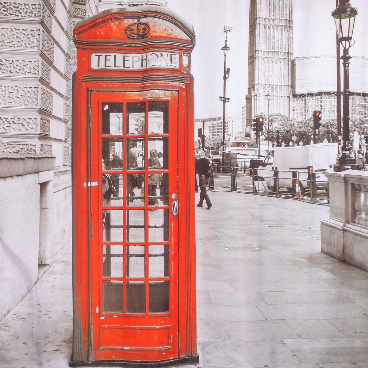 MASEL - Set Cortina Baño  London Telephone 180x180 cm