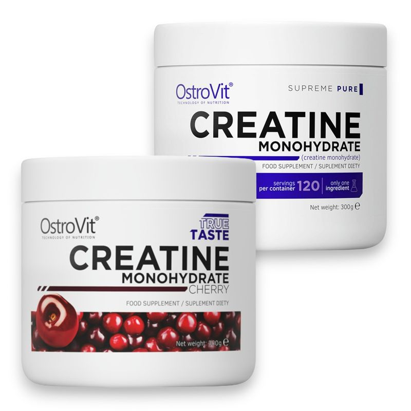 OSTROVIT - Pack 2 creatinas monohidratadas 300 gr cherry- sin sabor - Ostrovit
