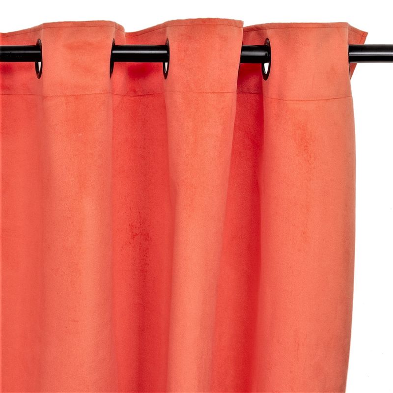 MASEL - Cortina Felpa New Velvet  Naranja 140 X 220