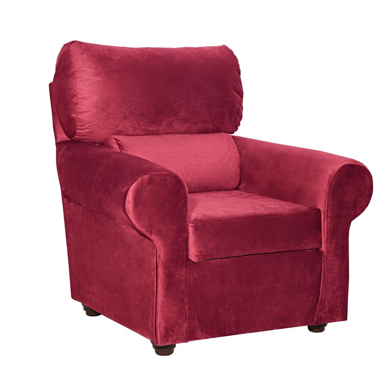 MASEL - Sillon 1C Beron Felpa Burdeo  95x90x100 cm