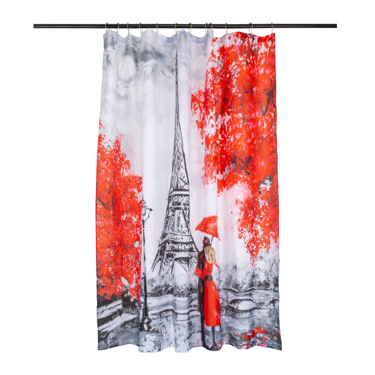 MASEL - Set Cortina Baño  Paris Eiffel 180x180 cm