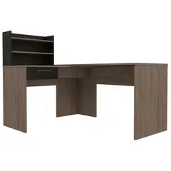 FMFURNITURE - Escritorio Oes-002C - Cafe Claro / Negro