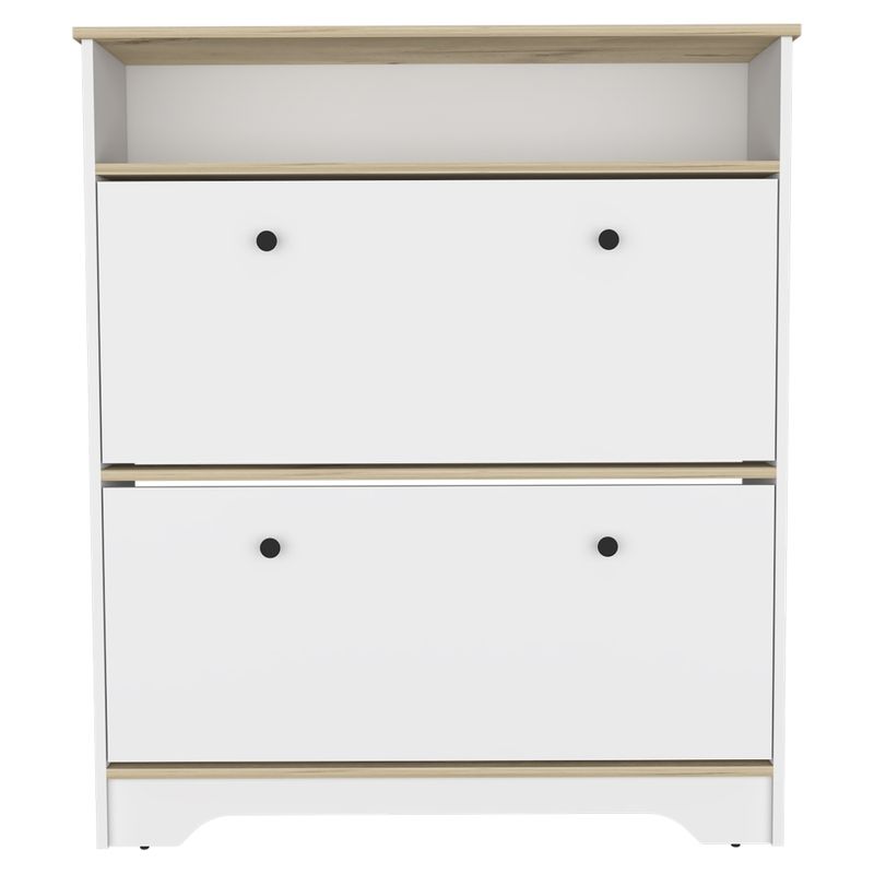 FMFURNITURE - Comoda Zapatero Z-100 Bi-Color 2P - Blanco Duna