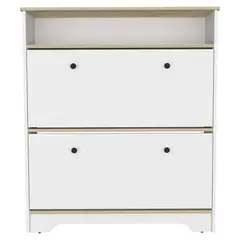 FMFURNITURE - Comoda Zapatero Z-100 Bi-Color 2P - Blanco Duna