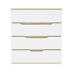 FMFURNITURE - Comoda Z-80 Bi-Color 4C - Blanco Duna