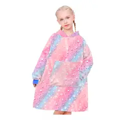 OFERTABKN - Polerón De Franela Con Capucha Niños Luminoso Estrellas Multicolor