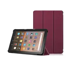 AMAZON - Funda Fibra Fire HD8 Color Burdeo