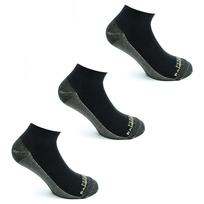 PERUGGI - Calcetín Cobre + Bamboo Largo 0/4 Tri-Pack Negro Peruggi