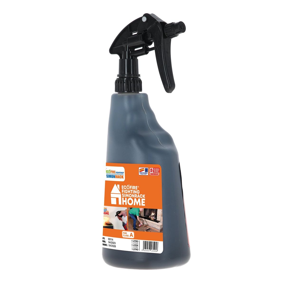 SIMONRACK - Extintor de Fuego ECOFIRE Fighting Home Botella Spray  1 Lt