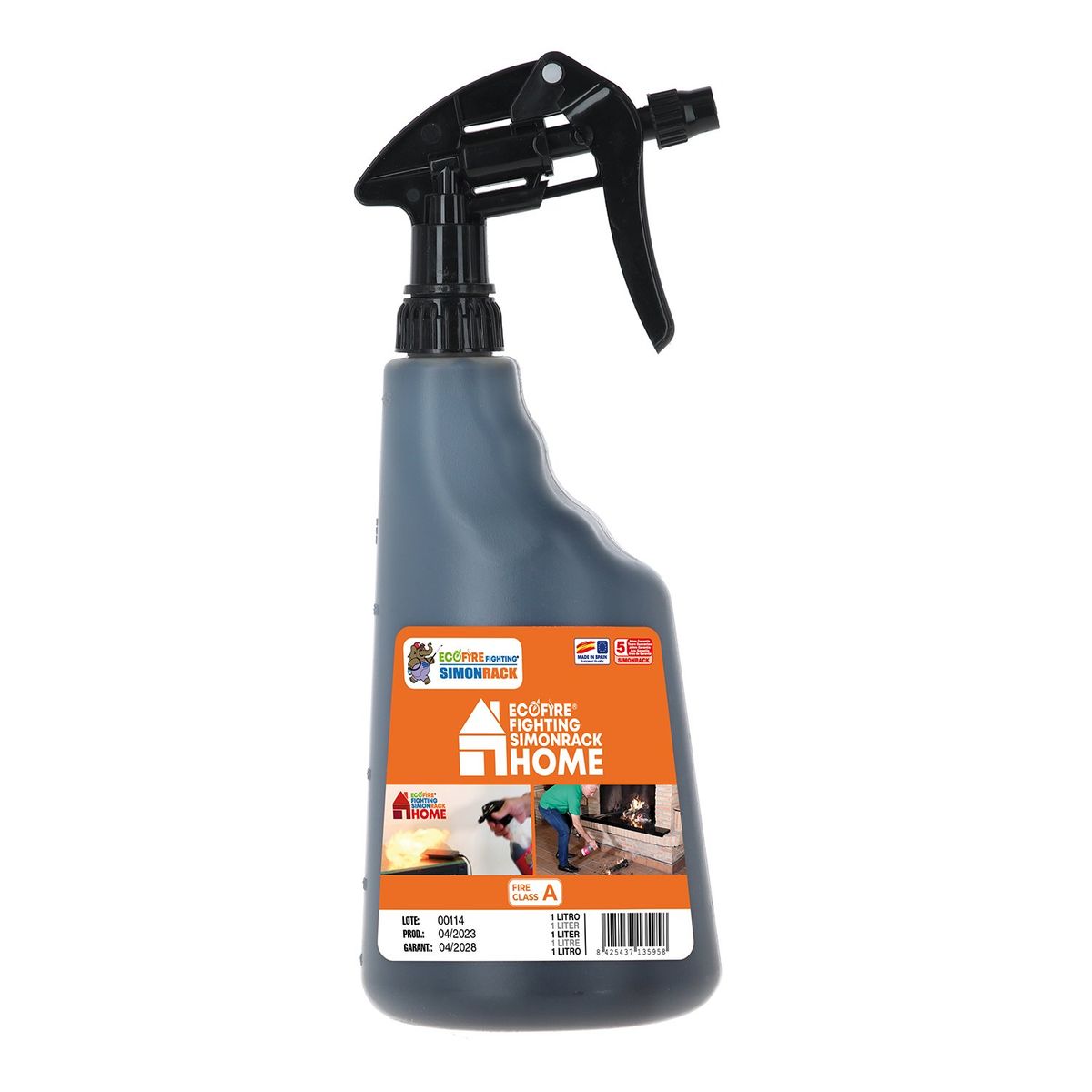 SIMONRACK - Extintor de Fuego ECOFIRE Fighting Home Botella Spray  1 Lt