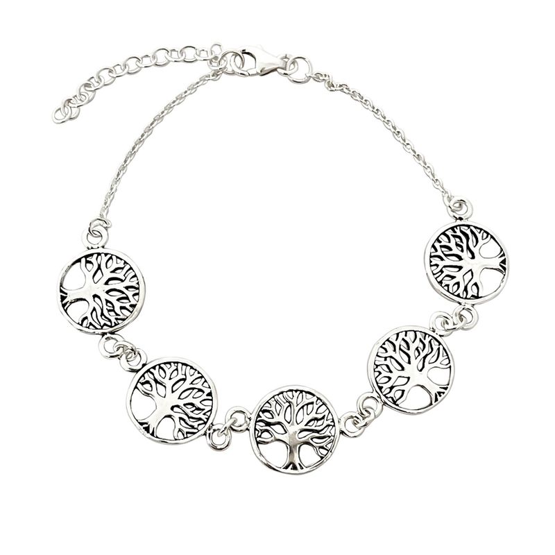 ANDREA COGGIOLA JOYAS - Pulsera 5 Árbol De La Vida Plata Fina 925