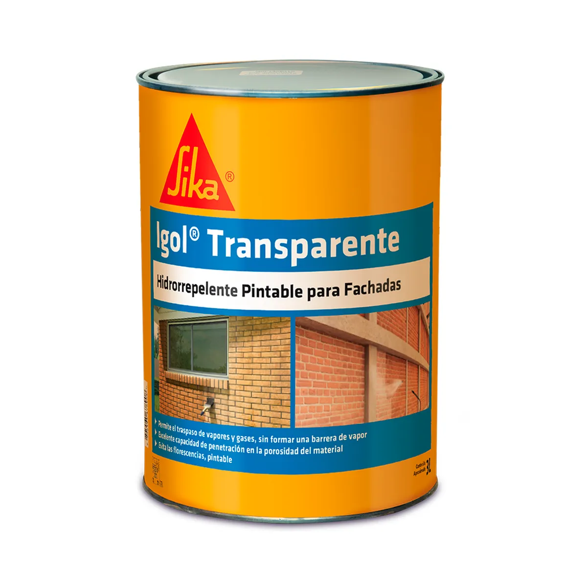 IGOL TRANSPARENTE - Hidrorrepelente Base Silicona, Galon 3 lts, marca SIKA - Foto Principal