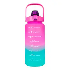 OFERTABKN - Botella De Agua De 2 Litros Fucsia/Verde 2 Tapas