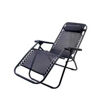 Silla Reposera Plegable Portatil Con Porta Bebidas Negro